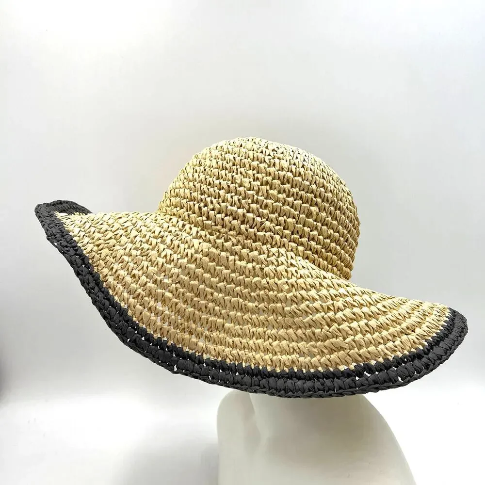 J. Crew Straw Crochet Floppy Hat C8129
